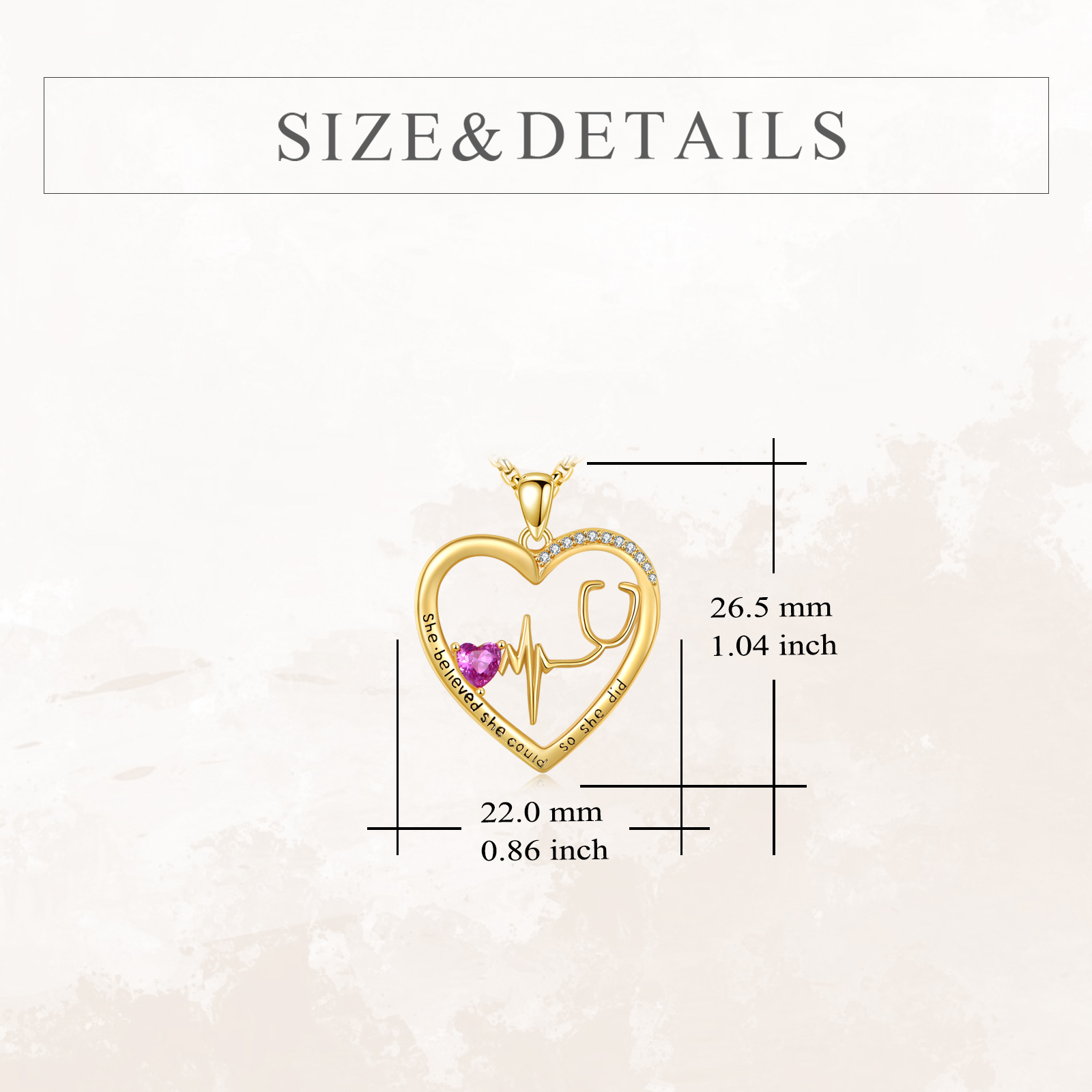 Women's Adjustable 925 Sterling Silver Heart Stethoscope Necklace